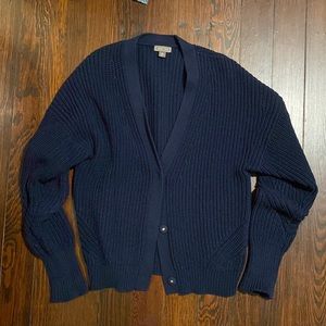 J. Crew Point Sur Chunky Knit Navy Cardigan